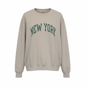 Denim & Flower Ricky Singh New York Graphic Sweatshirt Cream Mens Large